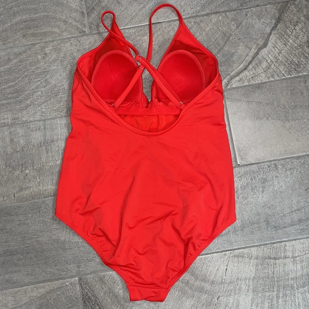 Time and Tru Twist Front One Piece Swimsuit, Size Large 12-14) - Picture 2 of 3